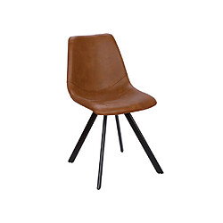 Vente-Unique Lot de 6 chaises LUBINE - Simili - Caramel