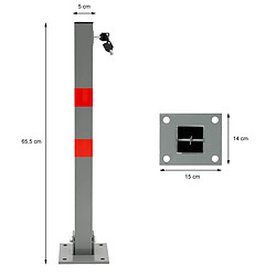 Acheter Ecd Germany 3x Poteau parking barrière verrouillable rabattable borne stationnement avec clé