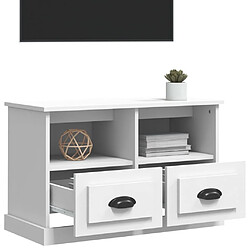 Acheter Maison Chic Meuble TV scandinave - Banc TV pour salon blanc 80x35x50 cm bois d'ingénierie -MN68670