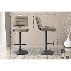 Non Tabouret de bar Damar tissu noir