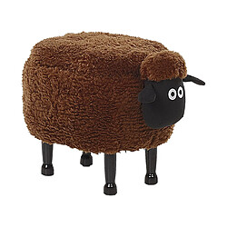 Beliani Tabouret enfant en tissu marron SHEEP 