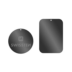 Swissten 2x Plaques Métalliques Smartphone Adaptateur Support Magnétique Noir