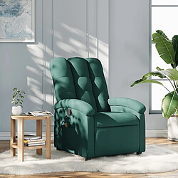 Maison Chic Fauteuil de massage inclinable,Fauteuil luxe de relaxation Vert foncé Tissu -MN76897