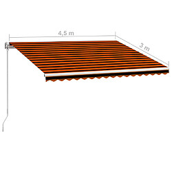 vidaXL Auvent manuel rétractable 450x300 cm Orange et marron pas cher