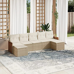 vidaXL Salon de jardin avec coussins 7 pcs beige résine tressée