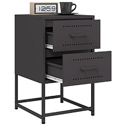 Avis vidaXL Tables de chevet 2 pcs noir 36x39x60,5 cm acier