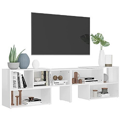 Acheter Maison Chic Meuble TV scandinave - Banc TV pour salon Blanc brillant 149x30x52 cm Aggloméré -MN16156