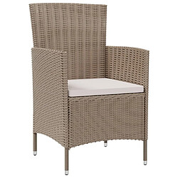 Maison Chic Lot de 4 Chaises de jardin,Fauteuil d'extérieur avec coussins Résine tressée Beige -MN22535