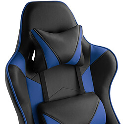 Helloshop26 Fauteuil de bureau chaise siège sport gamer noir/bleu 08_0000370