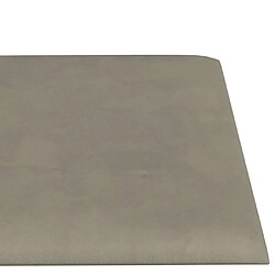 Acheter vidaXL Panneaux muraux 12 pcs Gris clair 60x15 cm Velours 1,08 m²