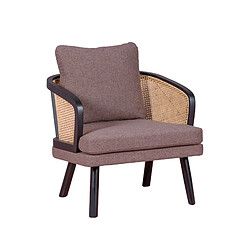 Nest Dream Fauteuil rétro vintage en rotin naturel et coussin en coton - Leeds