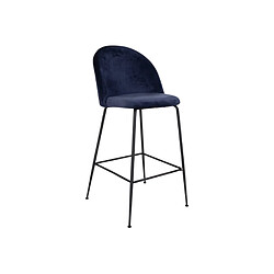 Lisa Design Antigua - lot de 2 tabourets de bar - en velours bleu