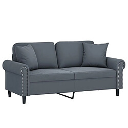 Avis Maison Chic Canapé 2 places avec oreillers,Sofa de Salon,Canapé droit gris foncé 140 cm velours -GKD369762