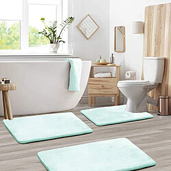 LUUCOZK Tapis de bain antidérapants absorbants à séchage rapide, tapis de décoration de salle de bain-vert clair-40 x 60cm 