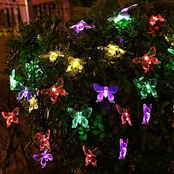 Salcar Guirlande Lumineuse Solaire à LED, décor 20 Papillons Multicolores, illuminations pour Noël et fêtes, 2 Modes d’éclairage (RGB), 5 m [Classe énergétique A++]