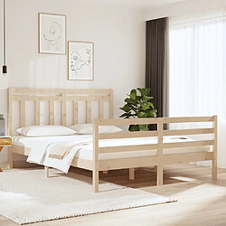 Maison Chic Lit Moderne Chambre - Cadre/structure de lit pour adulte Bois massif 140x190 cm -MN31383