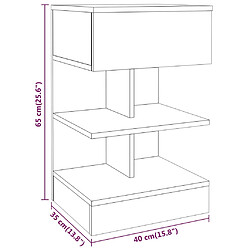 vidaXL Tables de chevet 2 pcs chêne fumé 40x35x65 cm bois d’ingénierie pas cher