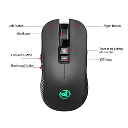 Avis Universal Souris sans fil noire 3600 ppp rechargeable souris silencieuse avec adaptateur type C USB PC portable Apple Gamer Games