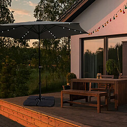 CEZARE Parasol droit lumineux 24 LED - Ø 2,95 m - 180 g/m² - anthracite - GREEN & GROW