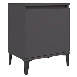 Maison Chic Table de chevet,Table de nuit,Table d'appoint pour salon avec pieds en métal Gris 40x30x50 cm -MN66007