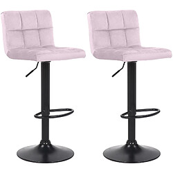 Non Lot de 2 tabourets de bar Feni velours 