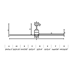 faro Plafonnier ventilateur Manhattan Nickel 36 Cm