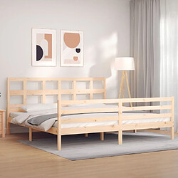 vidaXL Cadre de lit sans matelas 200x200 cm bois massif