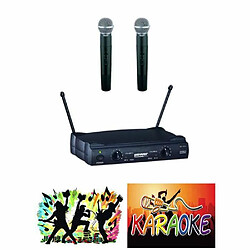 Avis Power Double micros sans fil main VHF KARAOKE DJ 2 canaux - Freq 175.5 – 183.5 Mhz