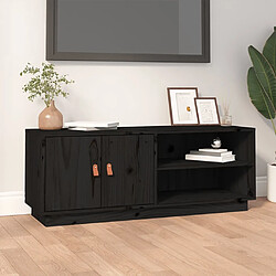 Maison Chic Meuble TV scandinave - Banc TV pour salon Noir 105x34x40 cm Bois de pin massif -MN76290