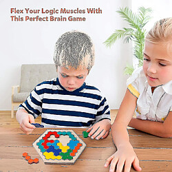 Universal Puzzle hexagone en bois pour les enfants adultes forme du bloc de motif de tangram cerveau