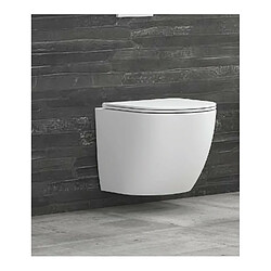 Karag WC Rimless suspendu MILOS 49x37x36 cm avec abattant soft-closing-Blanc-Blanc-37 -37