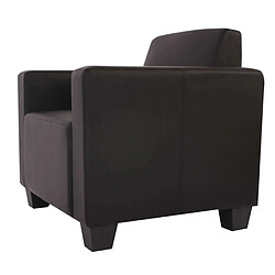 Mendler Fauteuil salon/lounge Lyon avec pouf, simili-cuir ~ noir