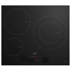 Table de cuissson à induction 60cm 3 feux 7200w noir - hii63405mt - BEKO 