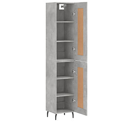 Acheter Maison Chic Buffet,Meuble de Rangement,commode pour salon,Cuisine Gris béton 34,5x34x180 cm Bois d'ingénierie -MN88303