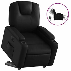 Maison Chic Fauteuil Relax pour salon, Fauteuil inclinable électrique noir similicuir -GKD18846