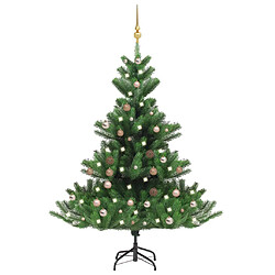 vidaXL Sapin de Noël artificiel Nordmann avec LED et boules Vert 180cm