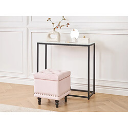 Beliani Repose-pieds avec rangement en velours rose pastel LORETTO