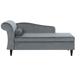 Beliani Chaise longue côté gauche en velours gris clair LUIRO