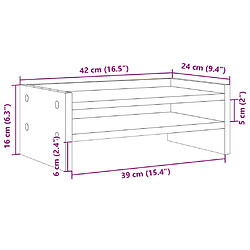 vidaXL Support de moniteur noir 42x24x16 cm bois d'ingénierie pas cher