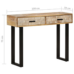 vidaXL Table console 100x30x75 cm Bois de manguier massif pas cher