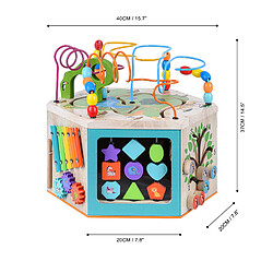 Acheter Grand Cube D’Activité En Bois 7 En 1 Jeu D’ Éveil 1 An Premier Âge Éducatif Apprentissage Bébé Teamson Kids PS-T0005