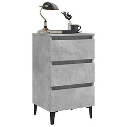 Acheter Maison Chic Table de chevet avec pieds en métal, Table basse Gris béton 40x35x69 cm