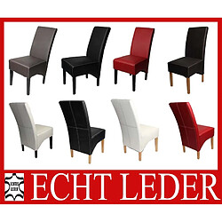 Acheter Mendler Lot de 6 chaises Latina, salle à manger, cuir reconstitué ~ noir, pieds clairs