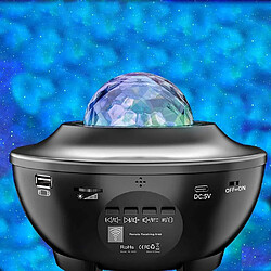 Universal Projecteur LED Nightlight - 2 en 1 Sea Wave Star Sky Nightlight, avec haut-parleur de musique Bluetooth, capteur de son, télécommande, 360 ? P.