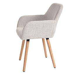 Mendler Chaise de salle à manger Altena II, fauteuil, design rétro des années 50 ~ tissu, crème/gris