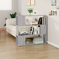 Maison Chic Armoire de livres - Bibliothèque - Séparateur de pièce Sonoma gris 100x24x94 cm -GKD89465