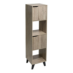 Pegane Etagère avec 4 cases en bois coloris naturel - longueur 34 x Profondeur 32 x Hauteur 146 cm 