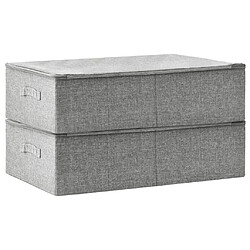 Acheter Maison Chic Lot de 2 Boîtes de rangement,Boîtes de stockage Tissu 70x40x18 cm Gris -MN405268