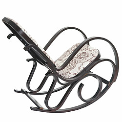 Acheter Mendler Fauteuil à bascule M41, rocking-chair en bois ~ Jacquard brun