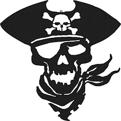 HOMEMANIA Décoration Murale Pirate - Art Mural - pour Séjour, Chambre - Noir en Métal, 50 x 0,16 x 45 cm